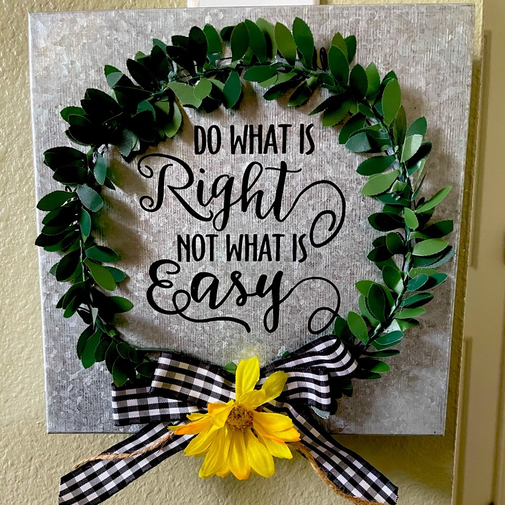 Galvanized Square Plaque Farmhouse Decor